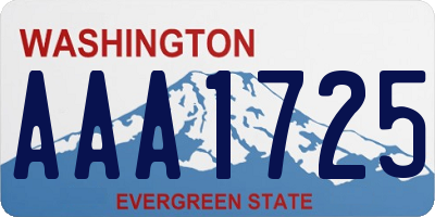 WA license plate AAA1725