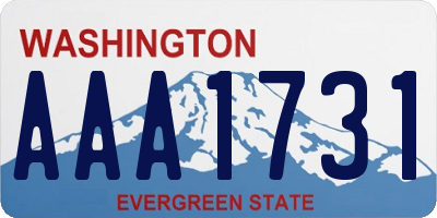 WA license plate AAA1731
