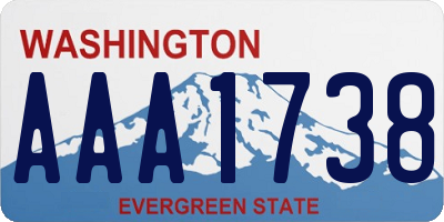 WA license plate AAA1738