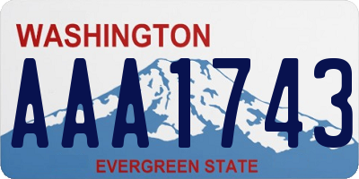 WA license plate AAA1743