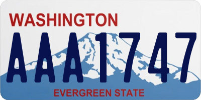 WA license plate AAA1747