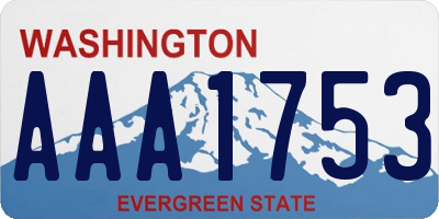 WA license plate AAA1753