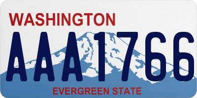 WA license plate AAA1766