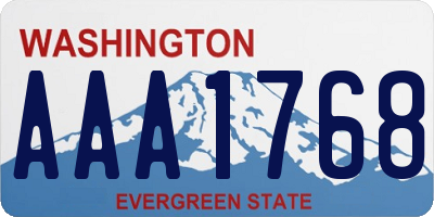 WA license plate AAA1768