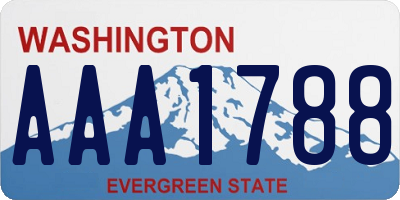 WA license plate AAA1788