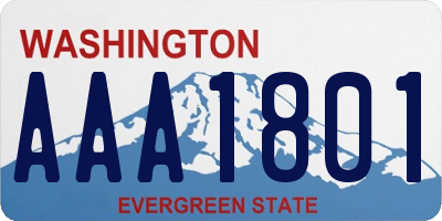 WA license plate AAA1801