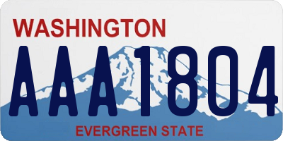 WA license plate AAA1804