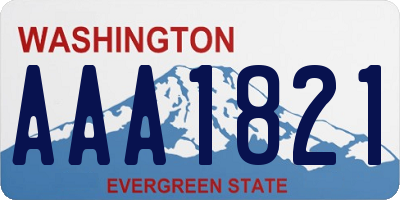 WA license plate AAA1821