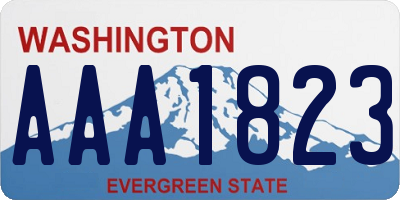 WA license plate AAA1823