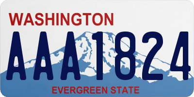 WA license plate AAA1824