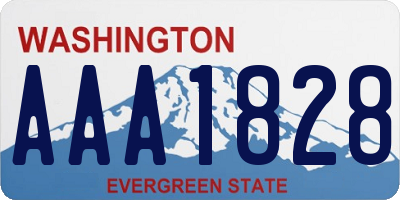 WA license plate AAA1828