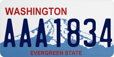 WA license plate AAA1834