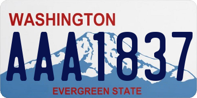 WA license plate AAA1837