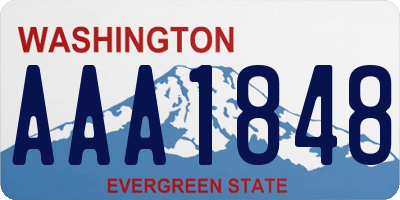 WA license plate AAA1848