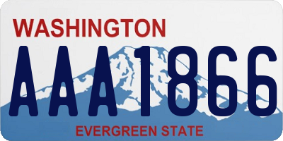 WA license plate AAA1866