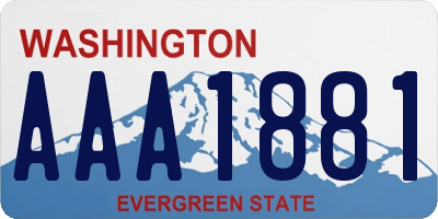 WA license plate AAA1881