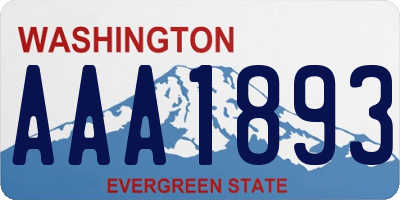 WA license plate AAA1893