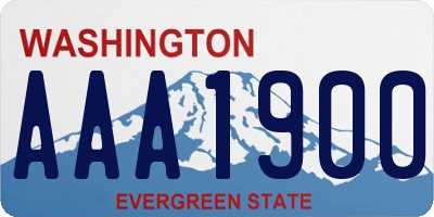 WA license plate AAA1900