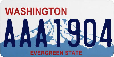 WA license plate AAA1904