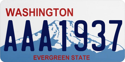 WA license plate AAA1937