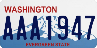 WA license plate AAA1947