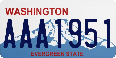 WA license plate AAA1951