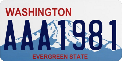 WA license plate AAA1981