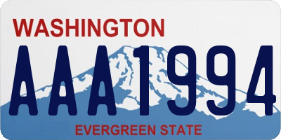 WA license plate AAA1994