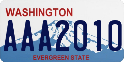WA license plate AAA2010