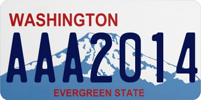 WA license plate AAA2014