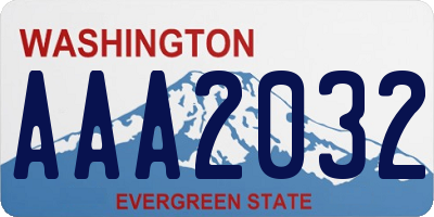 WA license plate AAA2032