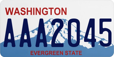 WA license plate AAA2045