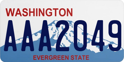 WA license plate AAA2049