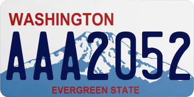 WA license plate AAA2052