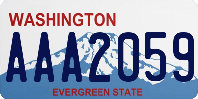 WA license plate AAA2059
