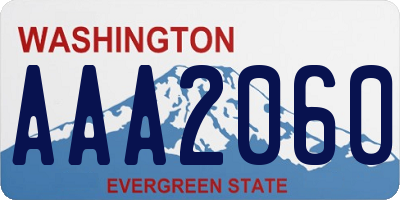 WA license plate AAA2060