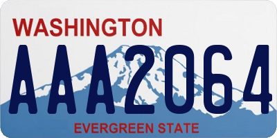WA license plate AAA2064
