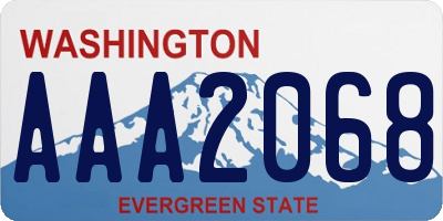 WA license plate AAA2068