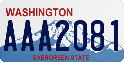 WA license plate AAA2081
