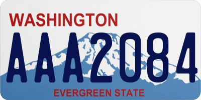 WA license plate AAA2084