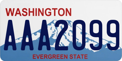 WA license plate AAA2099