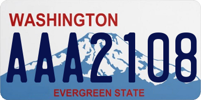 WA license plate AAA2108
