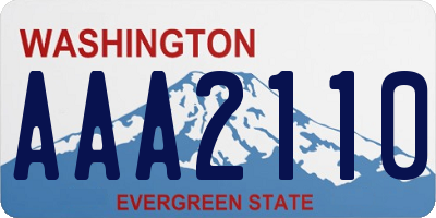 WA license plate AAA2110