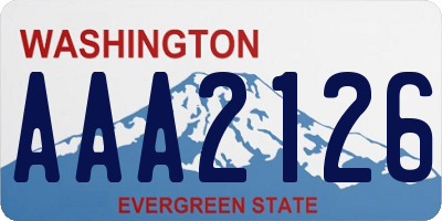 WA license plate AAA2126