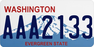 WA license plate AAA2133