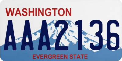WA license plate AAA2136