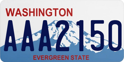 WA license plate AAA2150