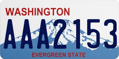 WA license plate AAA2153