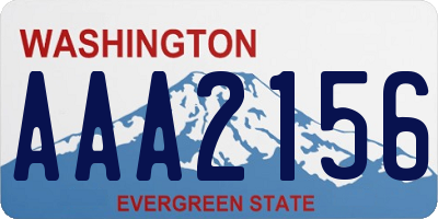 WA license plate AAA2156