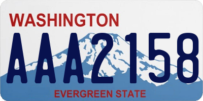 WA license plate AAA2158